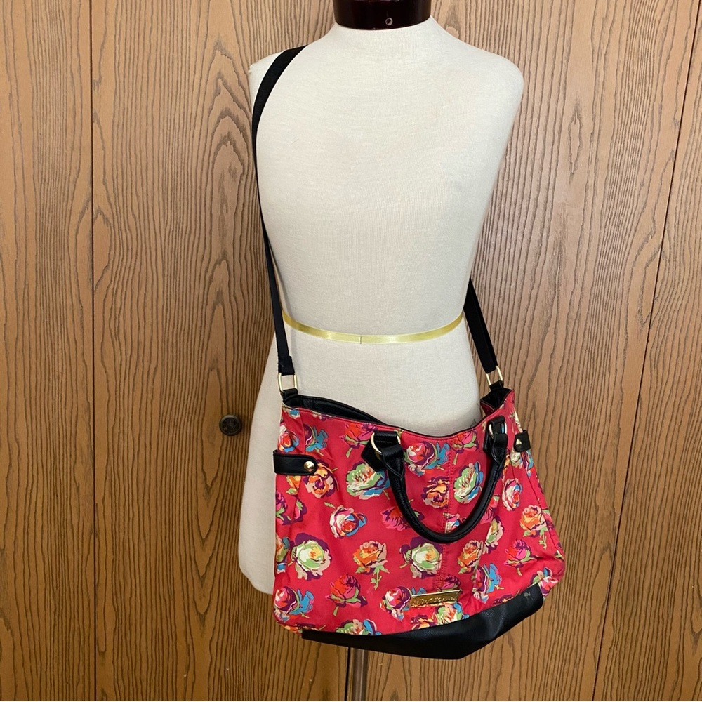 Betsey Johnson floral messenger purse